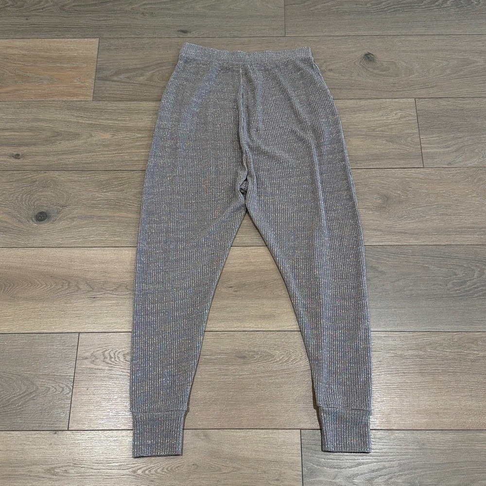 SPIRITUAL GANGSTER Gray Gold Shimmer Lurex Harem High‎ Rise Jogger Pants Size S - Picture 3 of 10